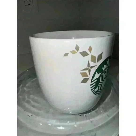 Starbucks Holiday Collection Gold Green Siren White Coffee Mug 2013 Christmas - Picture 8 of 11